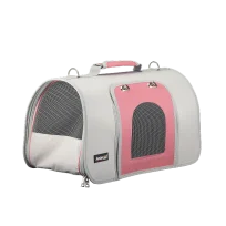 Сумка-переноска AnimAll для котів та собак, колір сіро-рожевий, 44х22х25 см