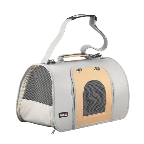 Сумка-переноска AnimAll для котів та собак, колір сіро-жовта, 44х22х25 см