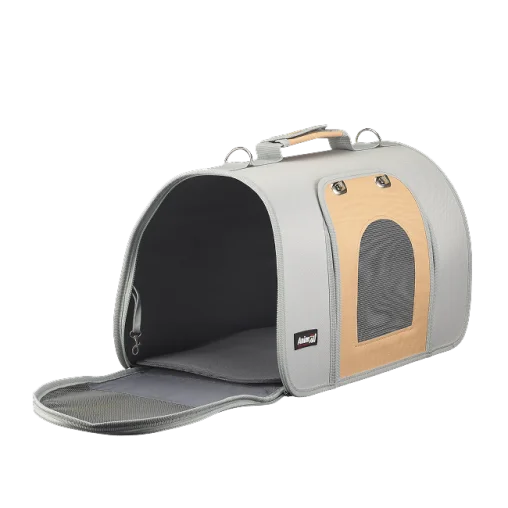 Сумка-переноска AnimAll для котів та собак, колір сіро-жовта, 44х22х25 см