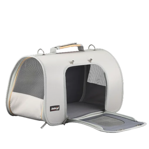 Сумка-переноска AnimAll для котів та собак, колір сіро-жовта, 44х22х25 см