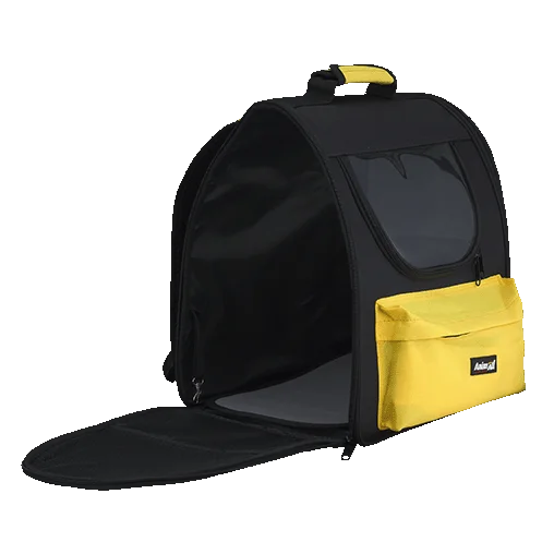 Рюкзак-переноска AnimAll для котів та собак, матеріал Oxford, колір жовтий, 37×25×34 см