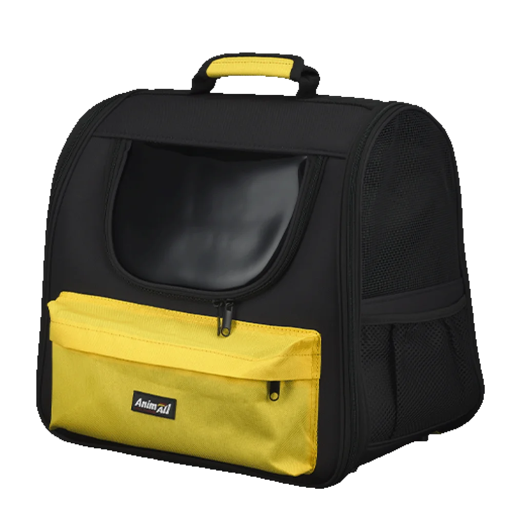 Рюкзак-переноска AnimAll для котів та собак, матеріал Oxford, колір жовтий, 37×25×34 см