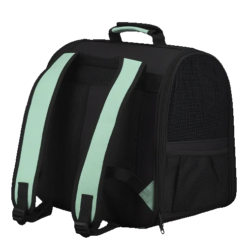 Рюкзак-переноска AnimAll для котів та собак, матеріал Oxford, колір мʼятний, 37×25×34 см