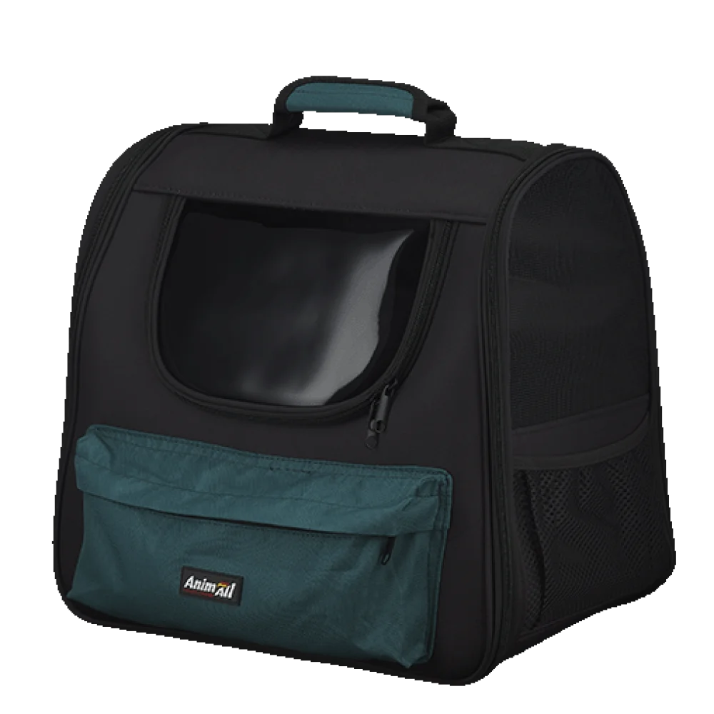 Рюкзак-переноска AnimAll для котів та собак, матеріал Oxford, колір малахитовий, 37×25×34 см