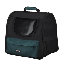 Рюкзак-переноска AnimAll для котів та собак, колір малахит, 37×25×34 см