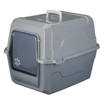 Закритий туалет під наповнювач AnimAll для котів, колір сірий, 52x37x48 см