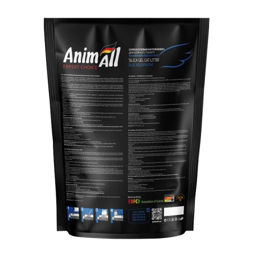 Силікагелевий наповнювач AnimAll Блакитний аквамарин для котячого туалету, 7.6 л (3.2 кг)