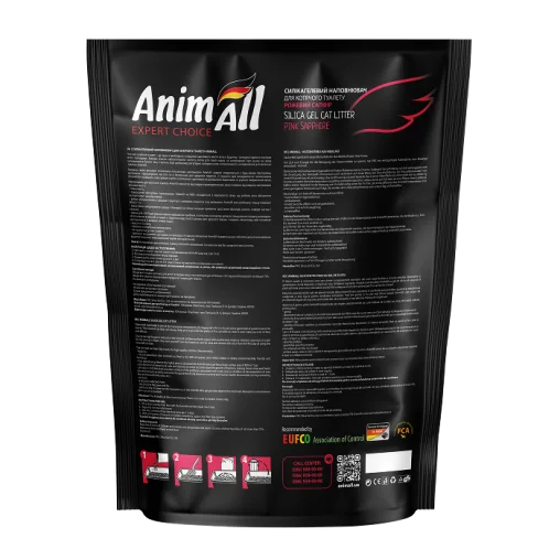 Силікагелевий наповнювач AnimAll Рожевий сапфір для котячого туалету, 3.8 л (1.6 кг)