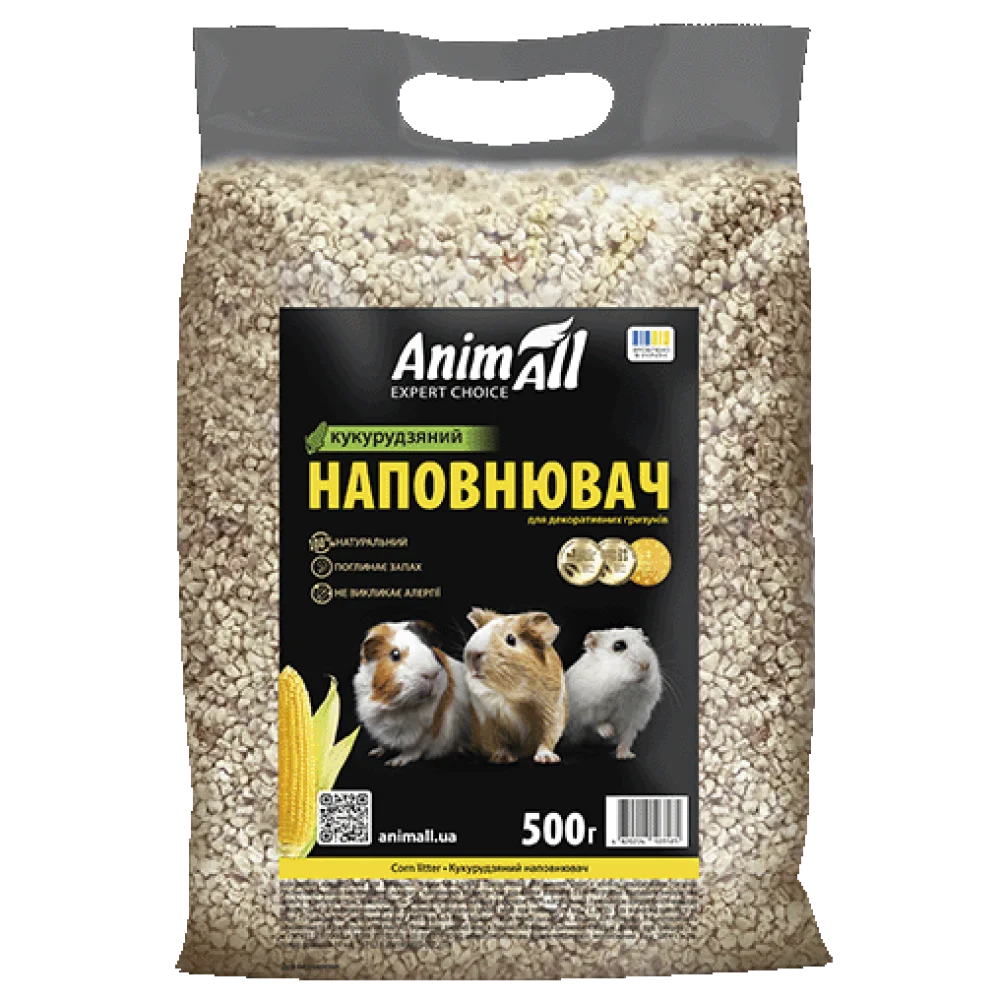 Кукурудзяний наповнювач AnimAll для декоративних гризунів, 500 г 