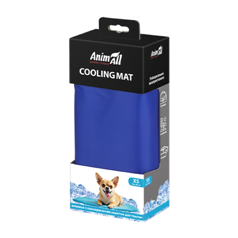 Охолоджуючий килимок AnimAll для котів та собак, колір синій, XS 40x50 см