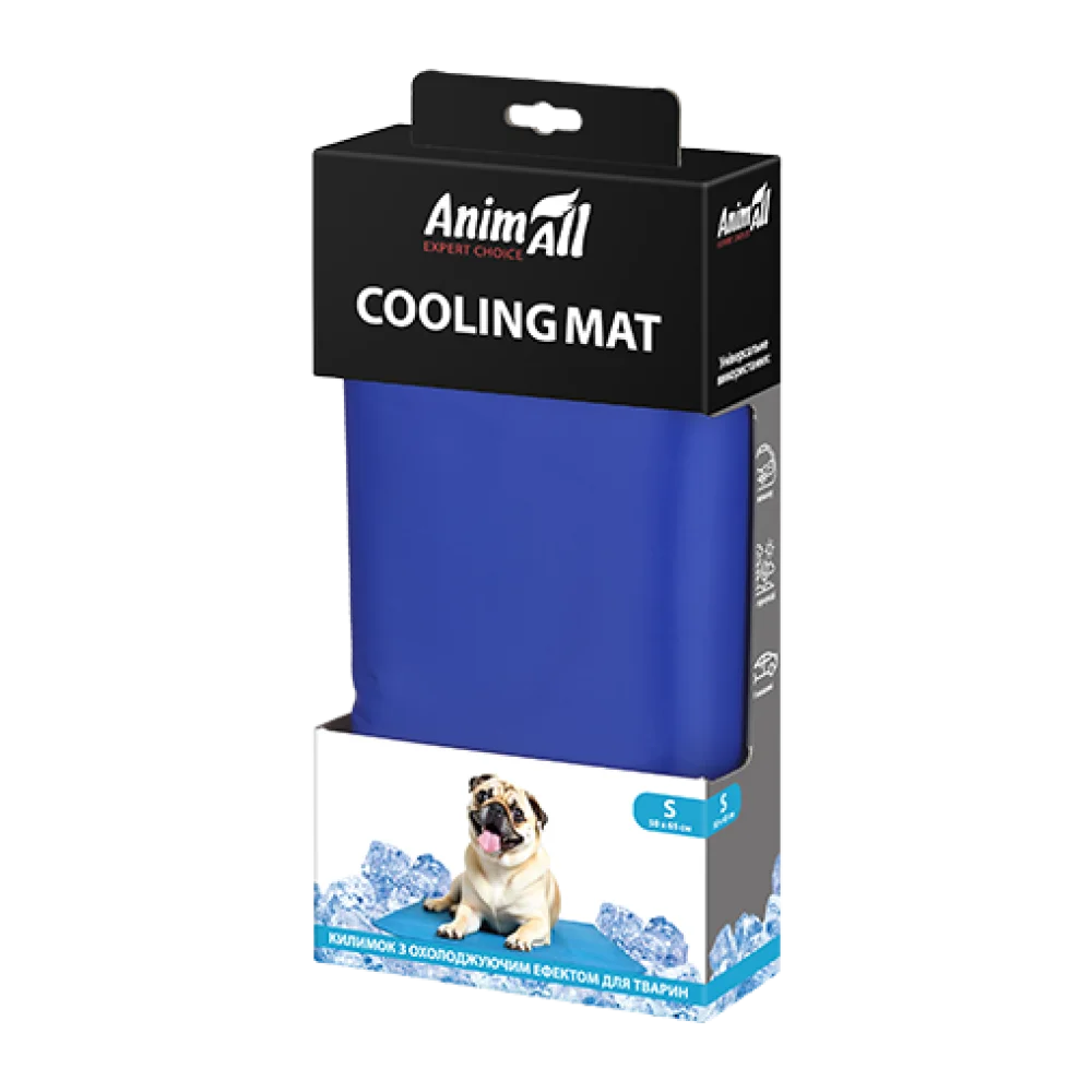 Охолоджуючий килимок AnimAll для котів та собак, колір синій, S 50x65 см