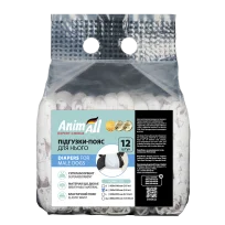 Підгузки-пояси AnimAll з малюнком, для собак (хлопчиків), вага 5-8 кг, M 54-18 см, 12 шт