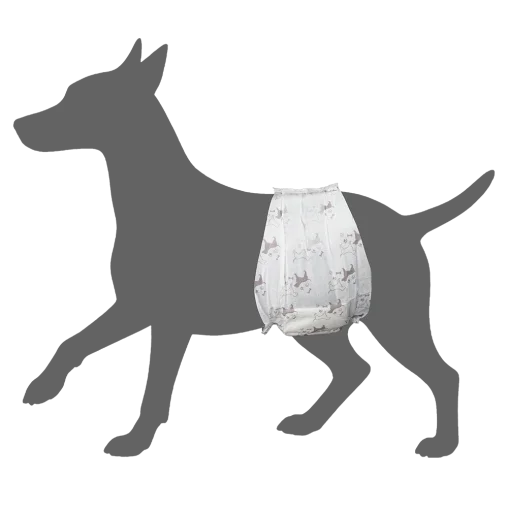 AnimAll diapers with pattern, for dogs (males), weight 12-30 kg, XL 80-20 cm, 12 pcs