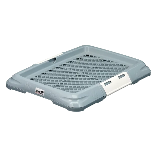 AnimAll toilet for dogs, under a diaper, with a net, a post for a dog, size S, 47.5×35.5×5 cm, gray