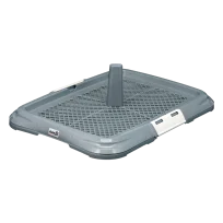 AnimAll toilet for dogs, under a diaper, with a net, a post for a dog, size L, 62×46×5 cm, gray