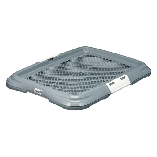 AnimAll toilet for dogs, under a diaper, with a net, a post for a dog, size L, 62×46×5 cm, gray