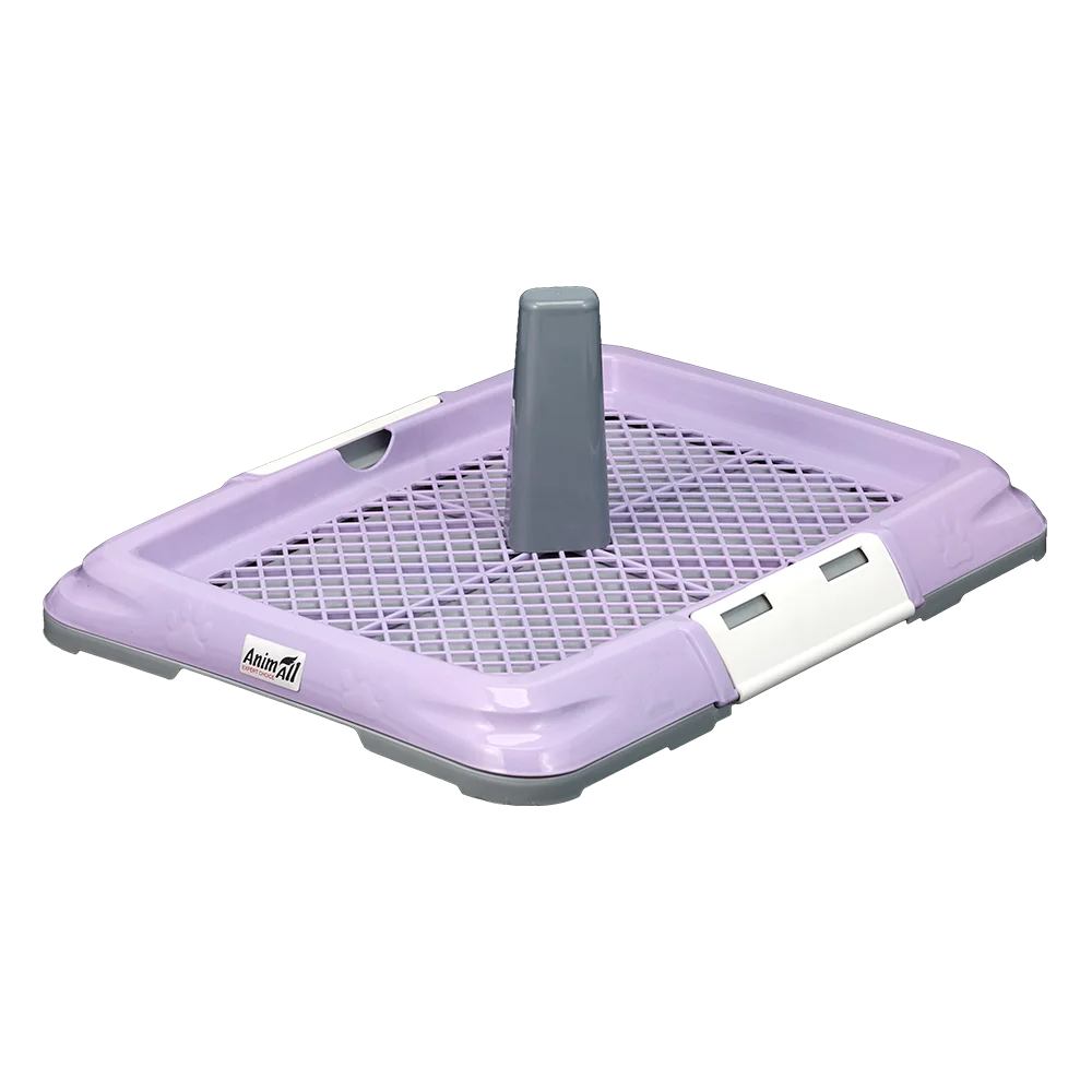 Toilet AnimAll for dogs, under a diaper, with a net, a post for a dog, size S, 47.5×35.5×5 cm, purple