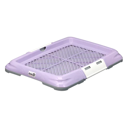 Toilet AnimAll for dogs, under a diaper, with a net, a post for a dog, size S, 47.5×35.5×5 cm, purple