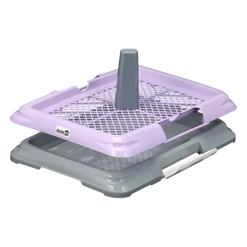 Toilet AnimAll for dogs, under a diaper, with a net, a post for a dog, size S, 47.5×35.5×5 cm, purple