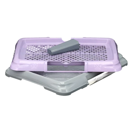 Toilet AnimAll for dogs, under a diaper, with a net, a post for a dog, size S, 47.5×35.5×5 cm, purple