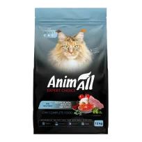 Повнораціонний сухий корм AnimAll для дорослих котів, з лососем, білою рибою та свіжою індичкою, 12 кг