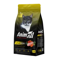 Повнораціонний сухий корм AnimAll для дорослих котів, зі свіжою куркою, 1.5 кг