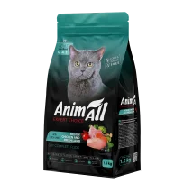 Повнораціонний сухий корм AnimAll для стерілізованих котів, з куркою та свіжою ягнятиною, 1.5 кг