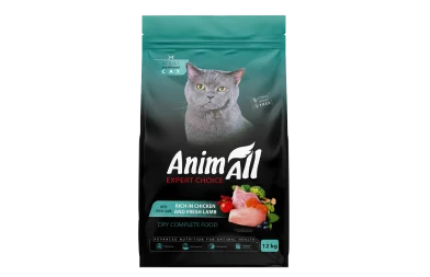 AnimAll complete dry food for sterilized cats, with chicken and fresh lamb, 12 kg