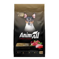 Повнораціонний сухий AnimAll для дорослих собак дрібних порід, зі свіжою індичкою та ягням, 12 кг