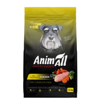 Повнораціонний сухий AnimAll для дорослих собак всіх порід, зі свіжою куркою, 12 кг