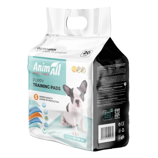 Пелюшки AnimAll Puppy Training Pads для собак та цуценят, без аромату, 60х60 см, 20 шт