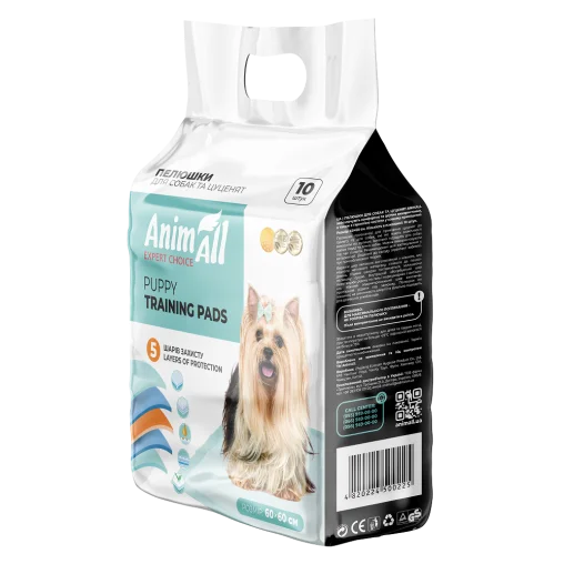 Пелюшки AnimAll Puppy Training Pads для собак та цуценят, без аромату, 60х60 см, 10 шт