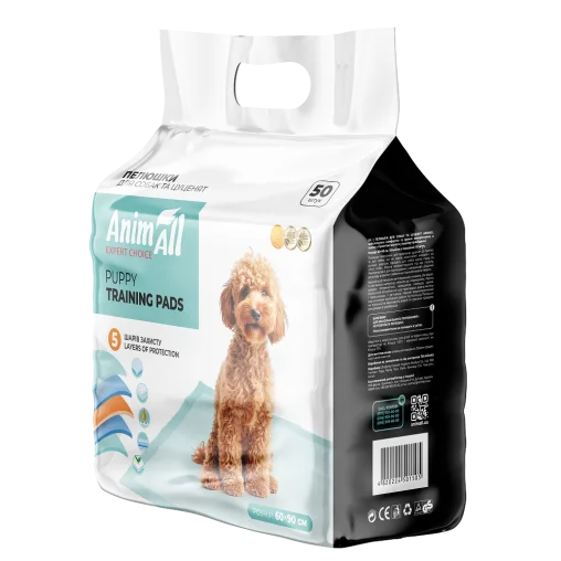 Пелюшки AnimAll Puppy Training Pads для собак та цуценят, без аромату, 60х90 см, 50 шт