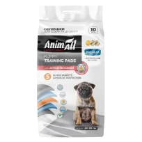 Пелюшки AnimAll Puppy Training Pads для собак та цуценят, з активованим вугіллям, 60х90 см, 10 шт