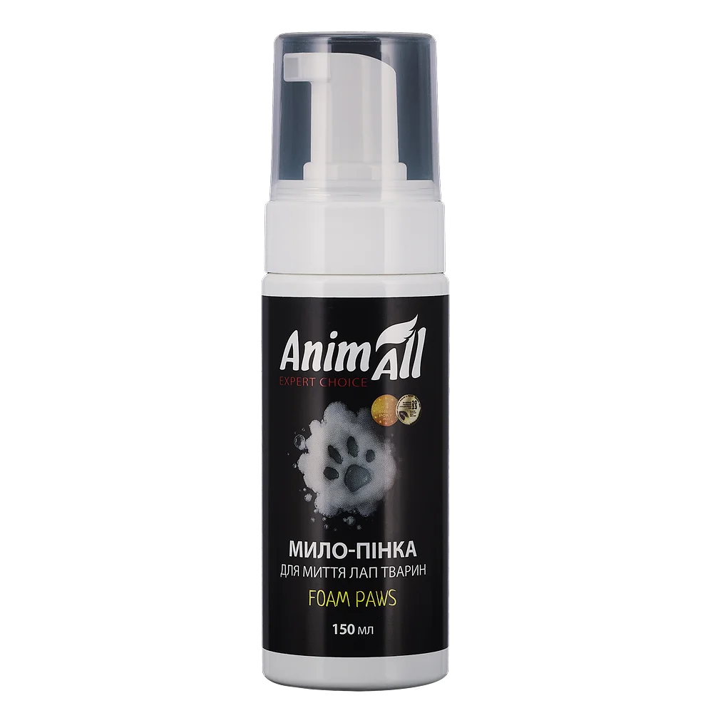Мило-пінка AnimAll Clean Paws для миття лап домашніх тварин, з ароматом свіжості, 150 мл