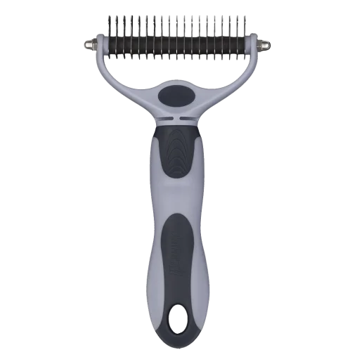AnimAll Double-Sided Detangling Comb for Grooming Long-Haired Dog Breeds, L 17.5×9.9×3.1 cm