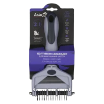 AnimAll 2-in-1 Detangling Comb for grooming long-haired dog breeds, 20x10.5x3.1 cm 