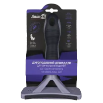 AnimAll Curved Shedding Comb for Grooming All Dog Breeds, L 16.6×11.7×5.1 cm