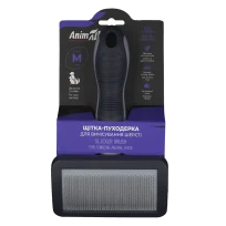 AnimAll Rectangular Shedding Brush for Grooming Cats and All Dog Breeds, M 17.5×10.8×4 cm