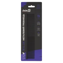 AnimAll Metal Comb for Grooming Long-Haired Dog Breeds, 79 teeth, 18.4×4×0.4 cm