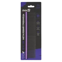 AnimAll Metal Comb for Grooming Long-Haired Dog Breeds, 63 teeth, 20x4.5x0.9 cm