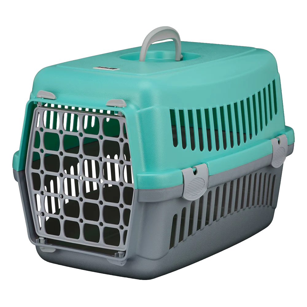 Переноска AnimAll CNR-102 для котів і собак, сіро-мʼятна, 48.5×32.5×32.5 см