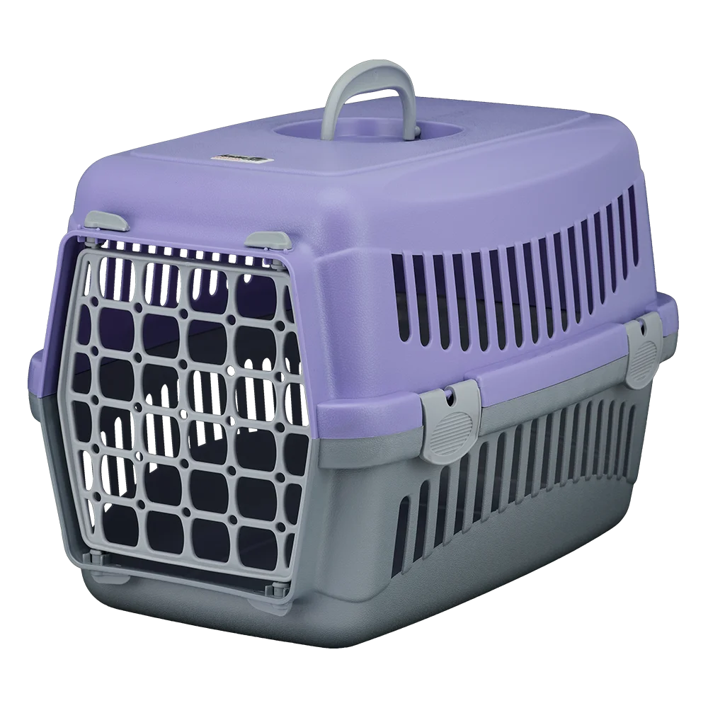 Переноска AnimAll CNR-102 для котів і собак, сіро-фіолетова, 48.5×32.5×32.5 см