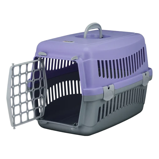 Переноска AnimAll CNR-102 для котів і собак, сіро-фіолетова, 48.5×32.5×32.5 см