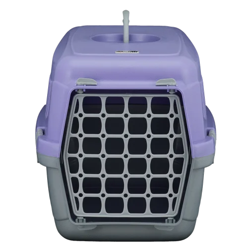 Переноска AnimAll CNR-102 для котів і собак, сіро-фіолетова, 48.5×32.5×32.5 см