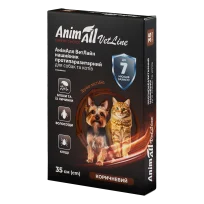 Протипаразитарні нашийник AnimAll VetLine для котів та собак, колір коричневий, 35 см