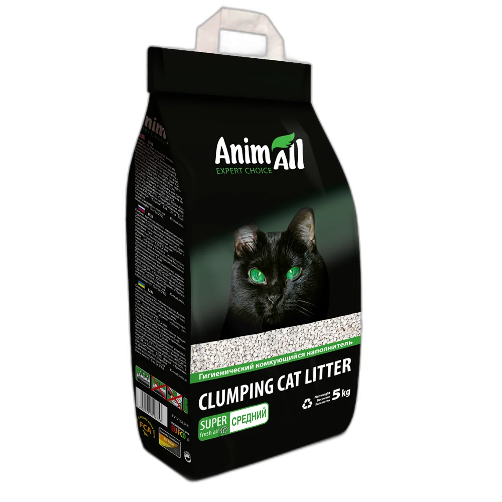 Бентонітовий наповнювач AnimAll без запаху, для котів, 5 кг