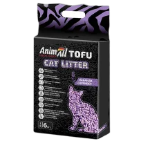 Соєвий наповнювач AnimAll Tofu Lavender з ароматом лаванди, для котів, 6 літрів (2,6 кг)
