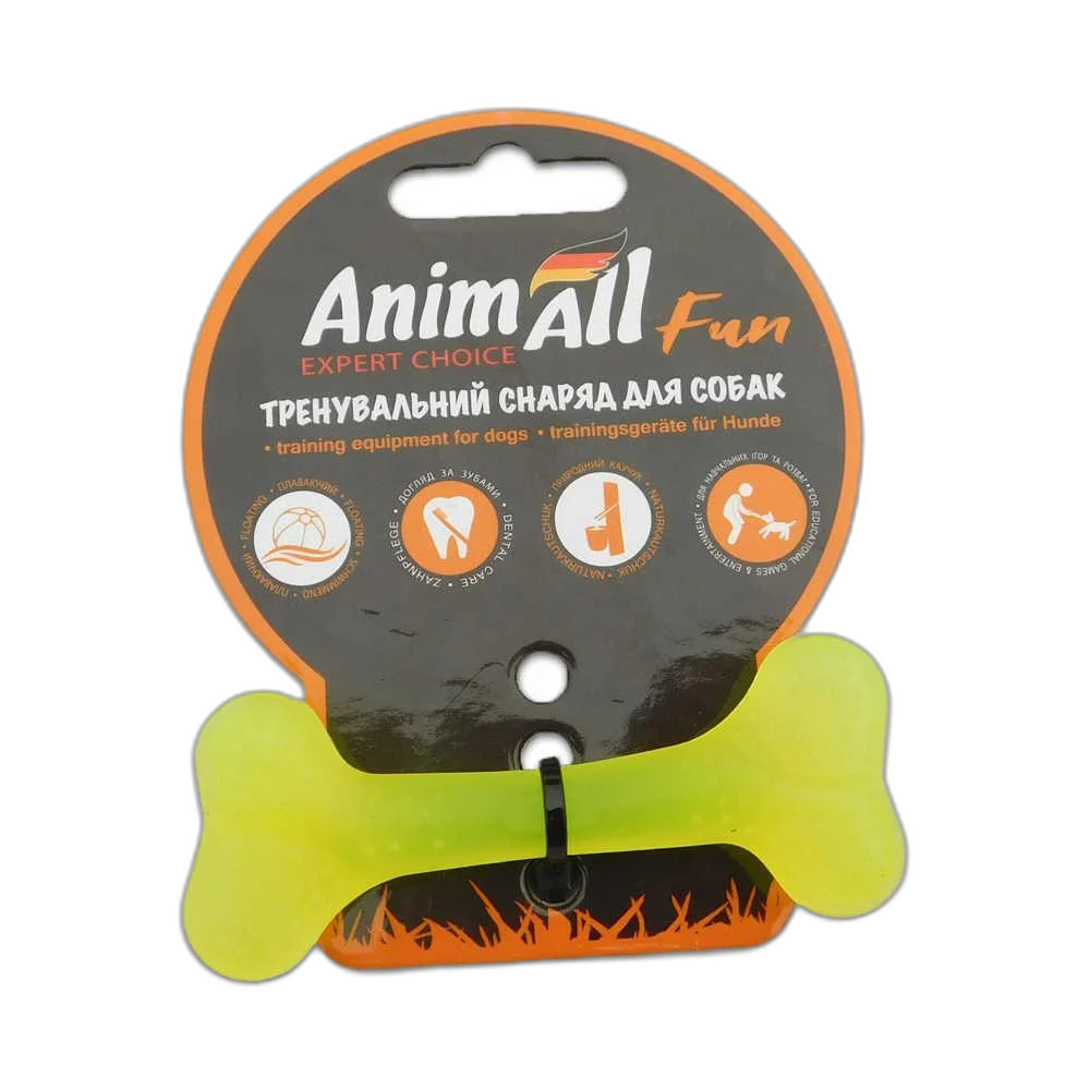 Іграшка AnimAll Fun кістка, жовта, 8 см