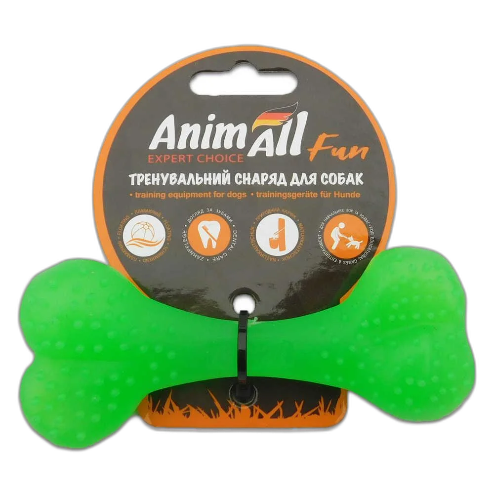 Іграшка AnimAll Fun кістка, зелена, 12 см